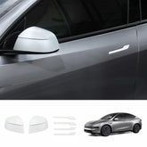 ABS Side Mirror Covers & Door Handle Covers for Tesla Model Y Juniper 2025+ / Model 3 Highland 2024+