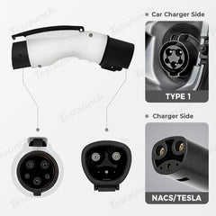 Electric Vehicle Charger Adapter for Tesla Model S/X/3/Y, 40Amp 250V AC, Level 1-2 Charging, IP44 Weatherproof Rated - Evooor