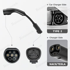 Electric Vehicle Type 2 Connector Cable Compatible with NACS and Tesla - Evooor