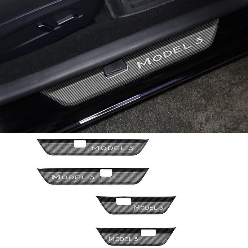 High-Quality Anti-Scratch Door Sill Guards Set for Tesla Model 3 - 2024+ (Front and Rear) - Evooor