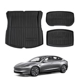 2024+ Model 3 Highland All-Weather Floor Mats Full Set Trunk Mat Cargo Mat Frunk Cargo Liner for Tesla