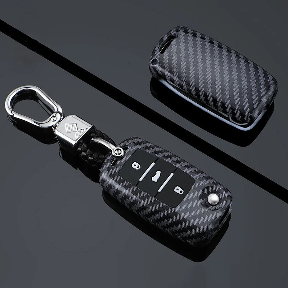 ABS Carbon Fiber Texture Car Key Case Cover For VW ID.3 2025 - Evooor