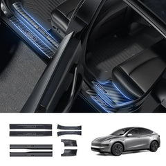 Tesla Model Y Juniper 2025+ 8-Piece Carbon Fiber Door Sill Guard Kit for Enhanced Protection - Evooor