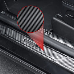 Tesla Model Y Juniper 2025+ 8-Piece Carbon Fiber Door Sill Guard Kit for Enhanced Protection - Evooor
