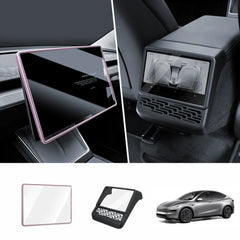 All-in-One Central Screen Tempered Glass & Frame Cover for Tesla Model Y Juniper 2025+