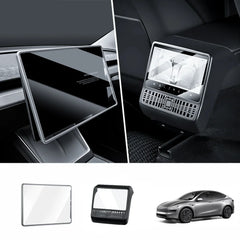 All-in-One Central Screen Tempered Glass & Frame Cover for Tesla Model Y Juniper 2025+