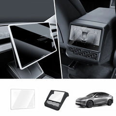 All-in-One Central Screen Tempered Glass & Frame Cover for Tesla Model Y Juniper 2025+