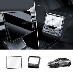 All-in-One Central Screen Tempered Glass & Frame Cover for Tesla Model Y Juniper 2025+