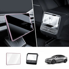 All-in-One Central Screen Tempered Glass & Frame Cover for Tesla Model Y Juniper 2025+