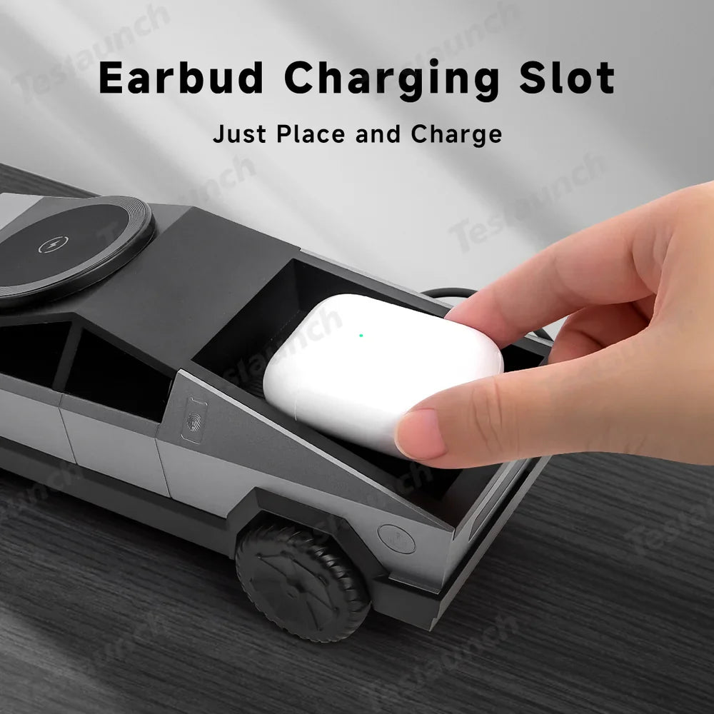 3-in-1 Car Wireless Charger with Phone Stand - Convenient and Versatile Charging Solution - Evooor