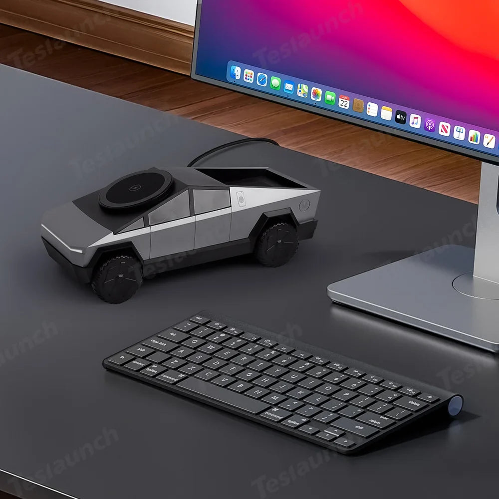 Wireless Charging Station with Cybertruck Design for Universal Vehicle Use - Evooor