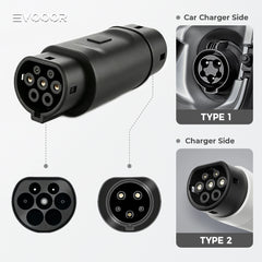 Ladekabeladapter for Type 2 til Type 1-tilkobling