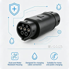 Ladekabeladapter for Type 2 til Type 1-tilkobling