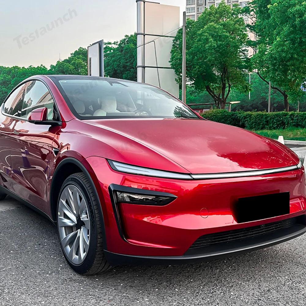 Aerodynamic Front Bumper Canard Trim Set for Tesla Model Y Juniper 2025+ - Evooor