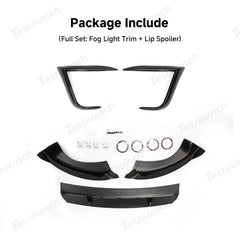 Front Spoiler Kit with Fog Light Accent for Tesla Model Y - Enhanced Aero Dynamics - Evooor