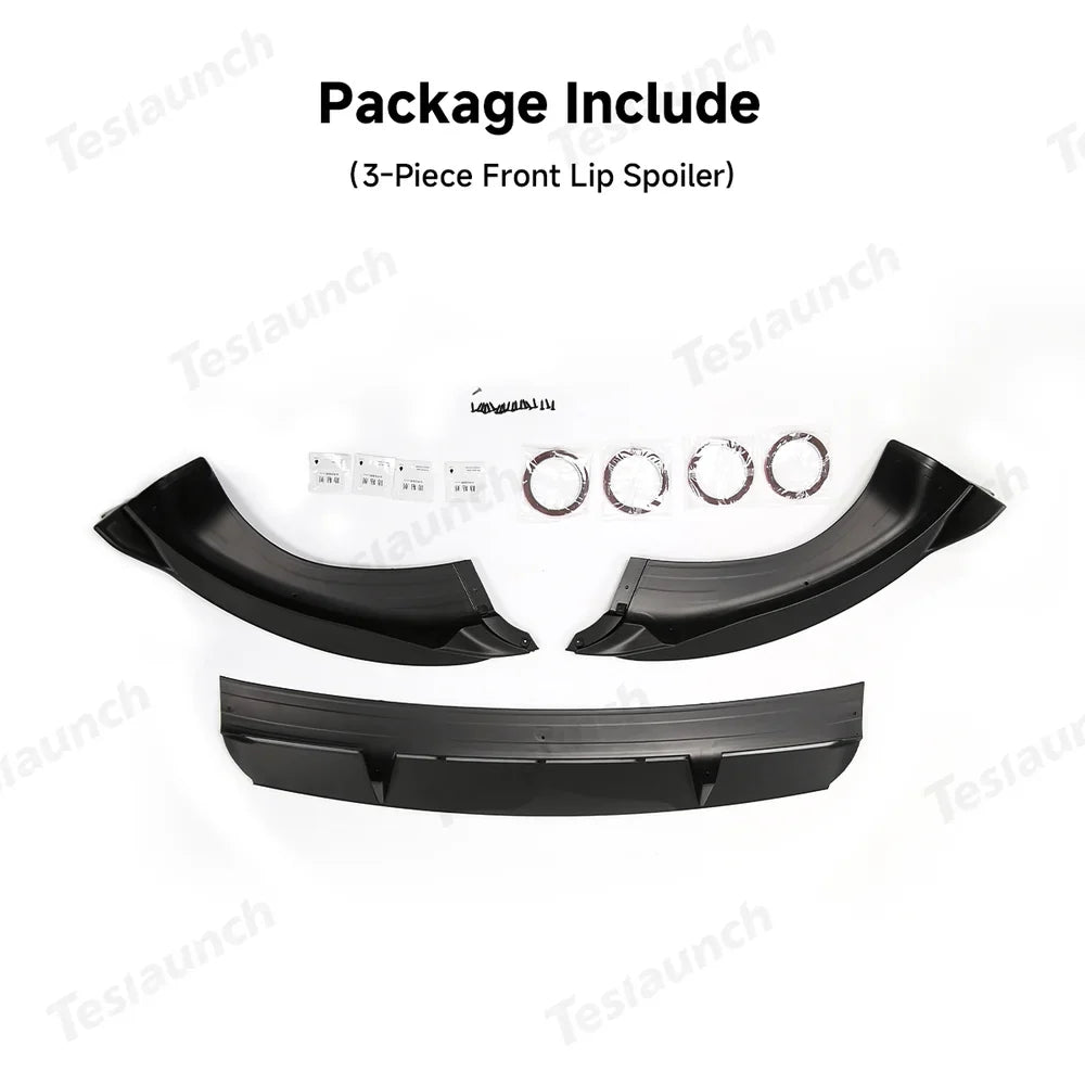 Front Spoiler Kit with Fog Light Accent for Tesla Model Y - Enhanced Aero Dynamics - Evooor