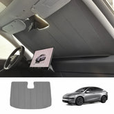 Premium Graphite-Infused Front Window Shade for Tesla Model 3 (2017+)/ Model Y (2020+): UV Protection and Heat Shield - Evooor