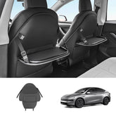Protective Kick Mat with Folding Tray Table for Tesla Model Y - Premium Interior Organizer for Luxury Travel - Evooor