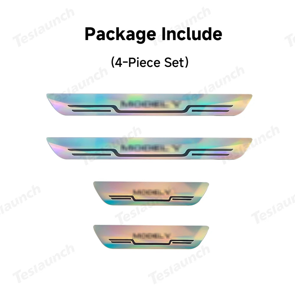 Durable Door Sill Guards with Laser-Finish for Tesla Model Y Upgrade (Set of 4) - Evooor