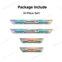 Durable Door Sill Guards with Laser-Finish for Tesla Model Y Upgrade (Set of 4) - Evooor