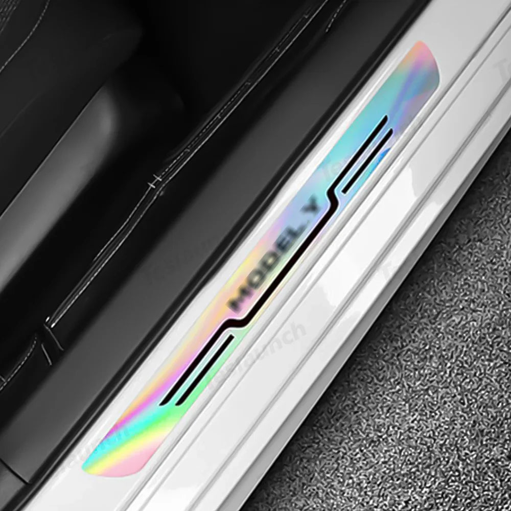 Durable Door Sill Guards with Laser-Finish for Tesla Model Y Upgrade (Set of 4) - Evooor