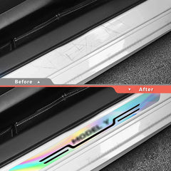 Durable Door Sill Guards with Laser-Finish for Tesla Model Y Upgrade (Set of 4) - Evooor
