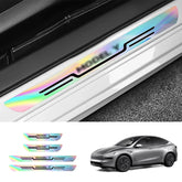 Durable Door Sill Guards with Laser-Finish for Tesla Model Y Upgrade (Set of 4) - Evooor