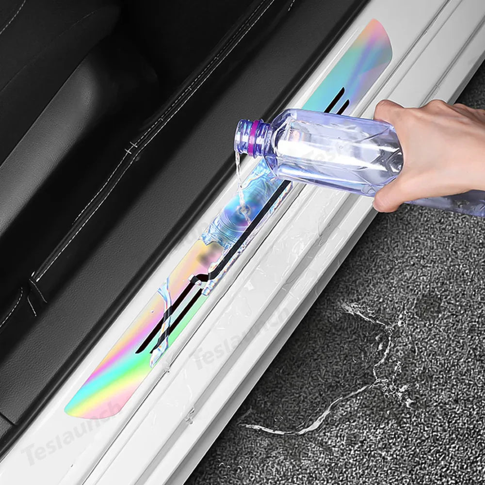 Durable Door Sill Guards with Laser-Finish for Tesla Model Y Upgrade (Set of 4) - Evooor