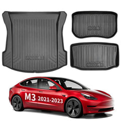 Model 3 All Weather TPE Interior Floor Mats Cargo Liners Set for Tesla (2021-2023) - Evooor