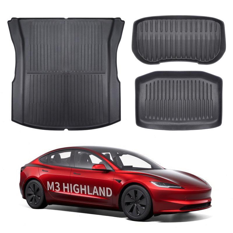 2024+ Model 3 Highland All Weather TPE Interior Floor Mats Cargo Liners Set for Tesla - Evooor