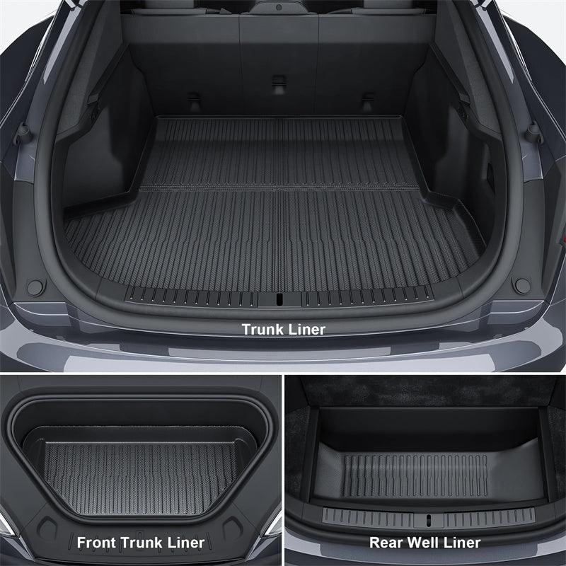 Model S All Weather TPE Interior Floor Mats Cargo Liners Set for Tesla (2022-2024) - Evooor