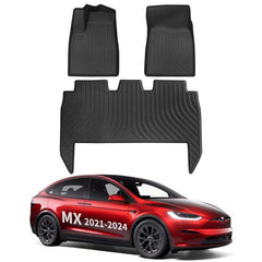 Model X All Weather TPE Interior Floor Mats Cargo Liners Set for Tesla (2021-2024) - Evooor