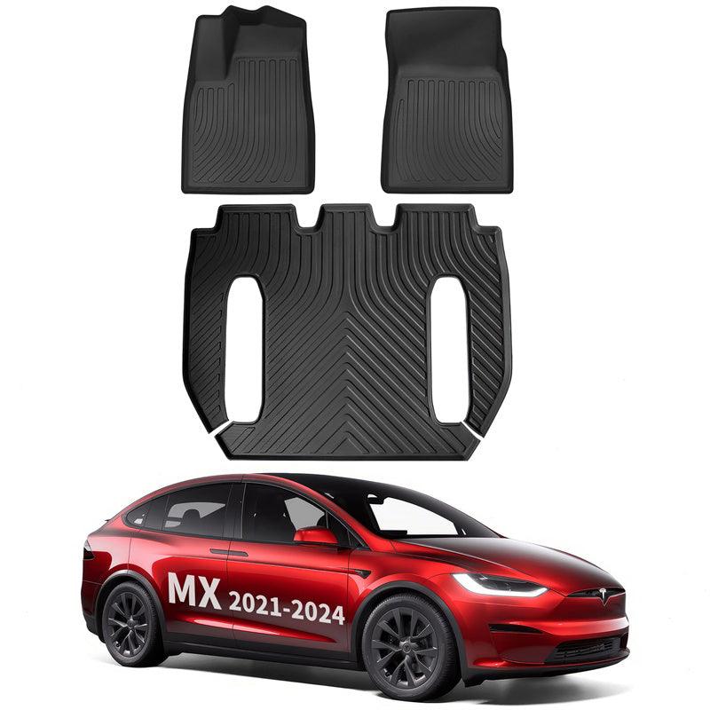 Model X All Weather TPE Interior Floor Mats Cargo Liners Set for Tesla (2021-2024) - Evooor