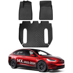 Model X All Weather TPE Interior Floor Mats Cargo Liners Set for Tesla (2021-2024) - Evooor