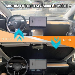 Model 3/Y/S/X Windshield Sunshade Folding Front Window Sun Shade Cover Heat Protection Visor For Tesla - Evooor