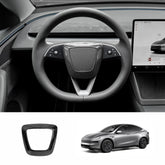Tesla Model Y Juniper 2025+ - Upgraded Center Trim Cover in Genuine Carbon Fiber for Steering Wheel Airbag - Evooor