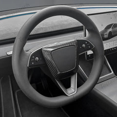 Tesla Model Y Juniper 2025+ - Upgraded Center Trim Cover in Genuine Carbon Fiber for Steering Wheel Airbag - Evooor