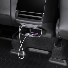 Protective Rear Center Console Kick Guard with Extra Storage for Tesla Model Y and Model 3 - Juniper 2025 / Highland 2024+ - Evooor