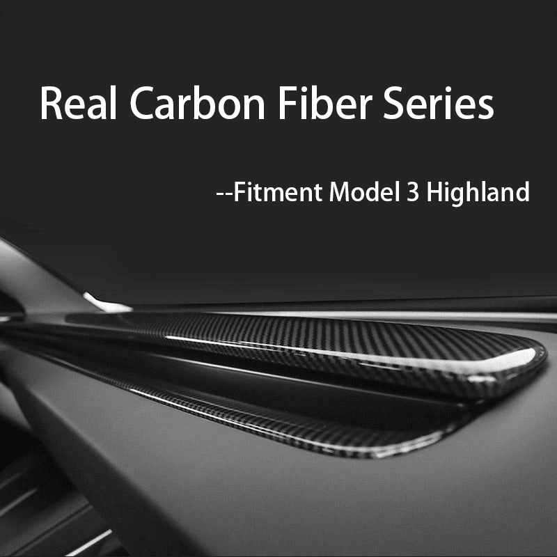High-Quality Carbon Fiber Dashboard Set for Tesla Model 3 - 2024+ Edition - Enhance Your Interior Style - Evooor
