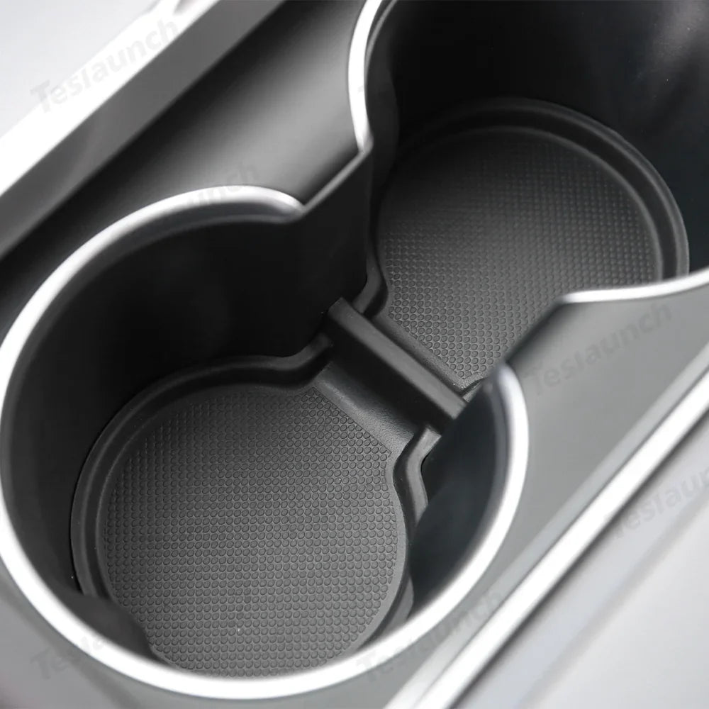 Tesla Model Y Juniper 2025+ TPE Door Storage Mats with Cup Holder Organizer - Evooor