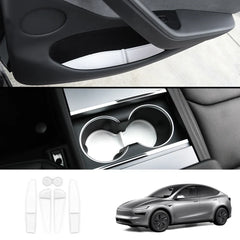 Tesla Model Y Juniper 2025+ TPE Door Storage Mats with Cup Holder Organizer - Evooor