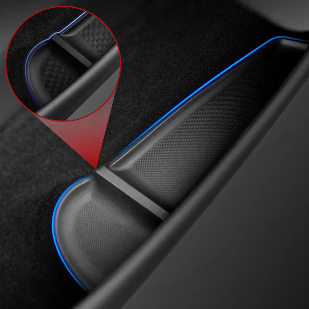 Tesla Model Y Juniper 2025+ TPE Door Storage Mats with Cup Holder Organizer - Evooor