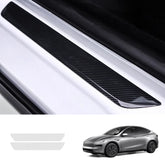 High-Quality Clear TPU Door Sill Guard Shield Cover for Tesla Model Y - Protects against Wear and Scratches - Compatible with Juniper 2025 and Newer Models - Evooor
