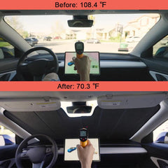 Model3/Y Thickened Windshield Sunshade Visor SunShade Protector Compatible Custom-fit For Tesla(2020-2023) - Evooor
