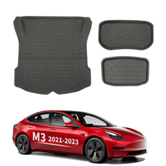 Model 3 All Weather XPE Interior Floor Mats Cargo Liners Set for Tesla (2021-2023)