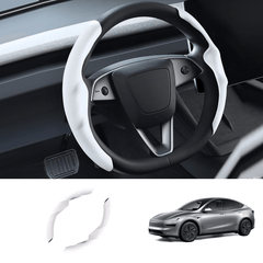 Anti-Slip Suede Steering Wheel Cover for Tesla Model Y Juniper 2025+ - Evooor