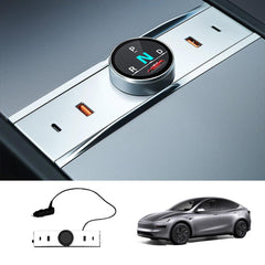 Smart Rotating Gear Shift Dock USB Hub for Tesla Model Y Juniper 2025+ - Evooor