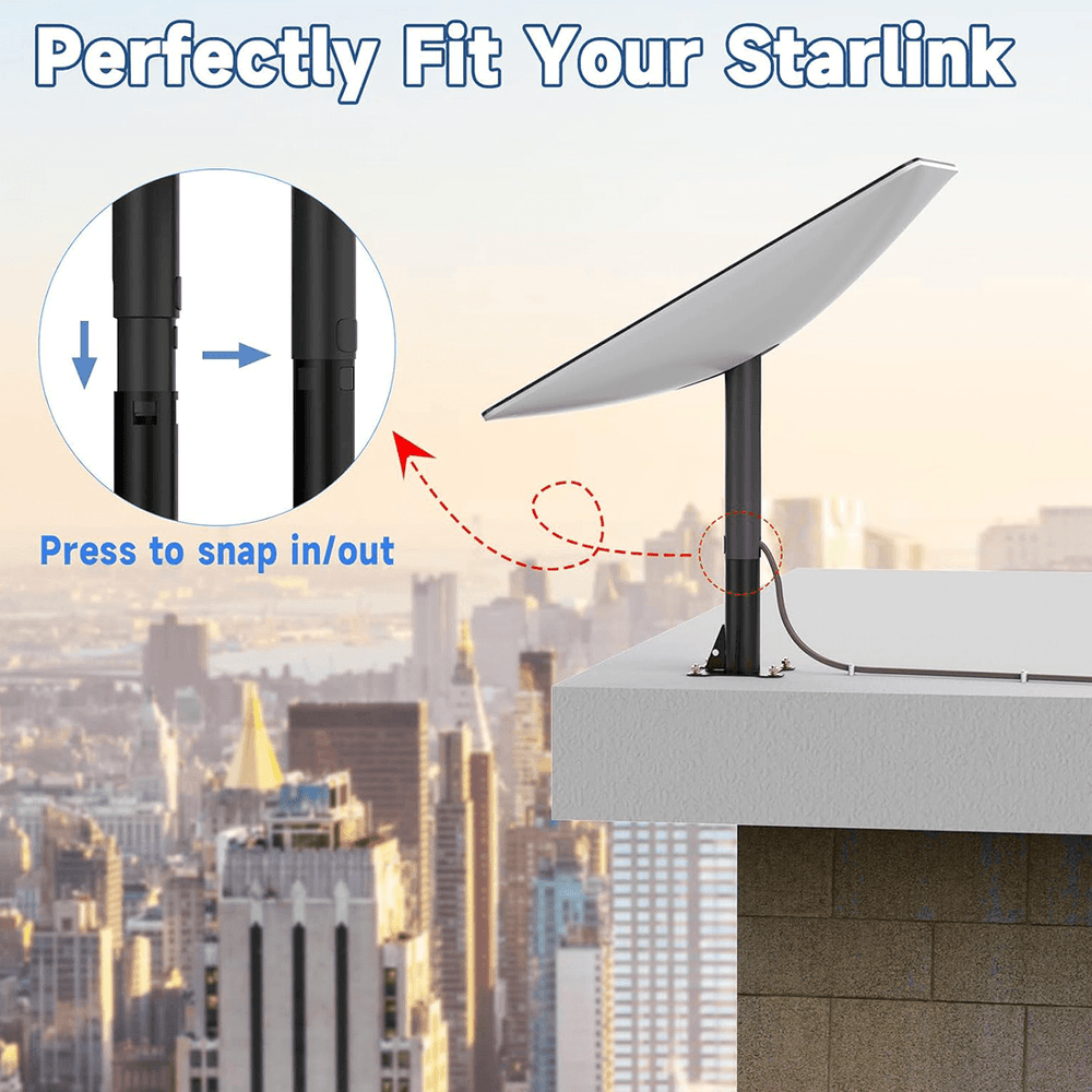 Heavy-Duty Carbon Steel Roof Mount for Starlink Gen 2 Dish - Evooor