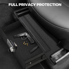 Front Under-Seat Fingerprint Anti-Theft Privacy Gunsafe Organizer Lockbox for Tesla Model Y(2020-2024) - Evooor