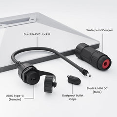 Waterproof USB-C Adapter for Starlink Mini - Fits All USB-C Cables - Evooor